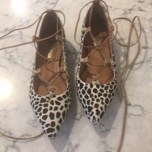 Halogen Owen genuine calf hair flat